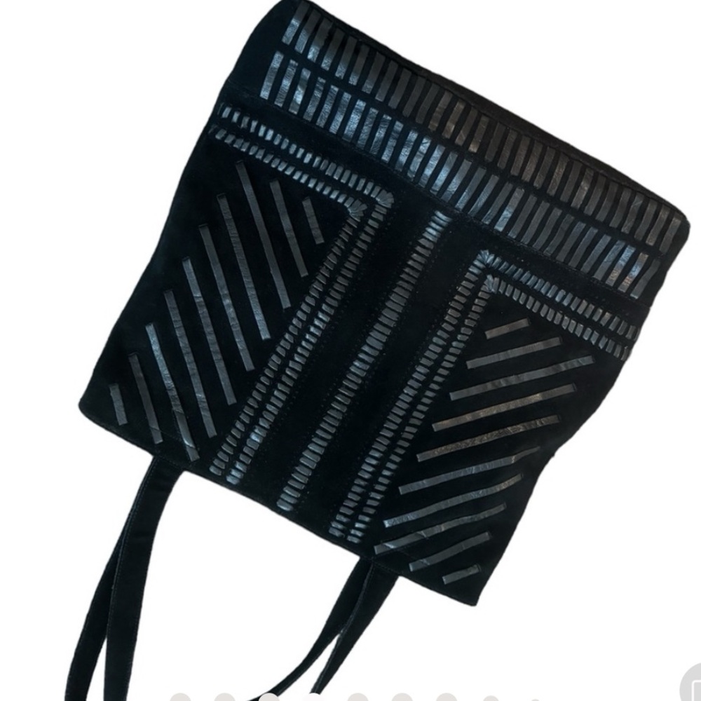Black and Silver Geometric Tote bag